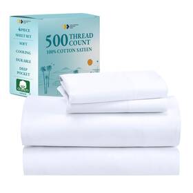 California Design Den 840307140234 King Size Sheet Set - 100% Cotton 500 Thread Count Cooling Deep P California Design Den 840307140234 King Size Sheet Set - 100% Cotton 500 Thread Count Cooling Deep P