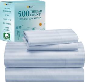 California Design Den 840307150486 Full Size Sheet Set Soft 100% Cotton Cooling