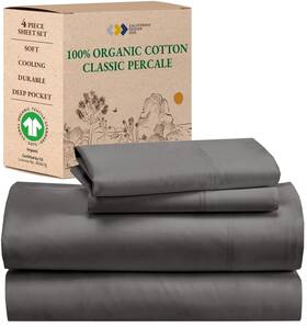 California Design Den 840307155108 100% Organic Cotton Sheets For King Size Bed Percale Deep Pocket California Design Den 840307155108 100% Organic Cotton Sheets For King Size Bed Percale Deep Pocket