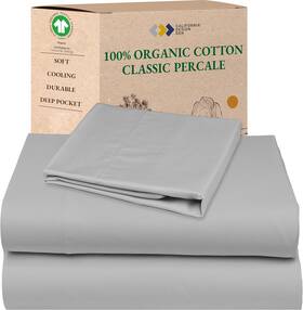 California Design Den 840307155177 Twin Sheet Set - Soft 100% 03 Light Grey California Design Den 840307155177 Twin Sheet Set - Soft 100% 03 Light Grey