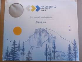 California Design Den 840307155726 Cal King Fitted Sheet Set Light Gray New