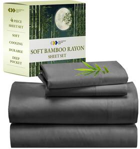 California Design Den 840307162939 Rayon From 100% Bamboo Sheets Queen Size Bed Luxury Sil
