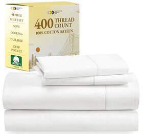 California Design Den 840307178565 400 Thread Count 100% Cotton Sheets King Size Sheet Set Luxury And Pil California Design Den 840307178565 400 Thread Count 100% Cotton Sheets King Size Sheet Set Luxury And Pil