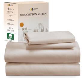 California Design Den 840307179012 Soft 100% Cotton Sheets King Size Bed Set With Deep Pockets Shee