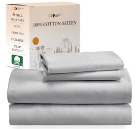 California Design Den 840307179142 Soft 100% Cotton Sheets Full Size Bed Sheet Set With De