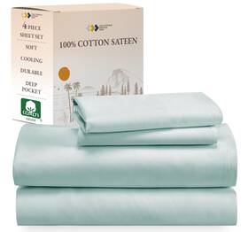 California Design Den 840307179197 Soft 100% Cotton Sheets Full Size Bed Sheet Set With Deep Pockets
