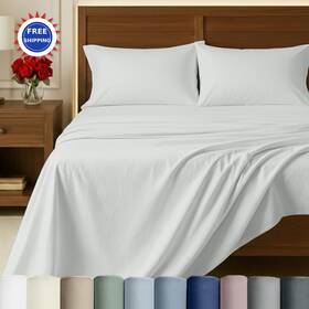 California Design Den 840307182098 100% Egyptian Cotton Bed Sheets Queen Size Set Luxury Deep Pocket Ivory