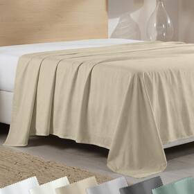 California Design Den 840307189301 King Size Flat Sheet Only Soft 400 Thread Count Natur