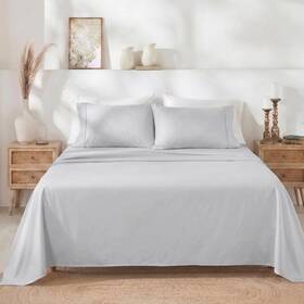 California Design Den 840307190000 Natural 100% Cotton Bed Sheets Queen 05 - Silver