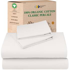 California Design Den 840307193223 Organic Sheets Queen Size Bed Set Soft Crisp Percale Breathable Durable Bedding California Design Den 840307193223 Organic Sheets Queen Size Bed Set Soft Crisp Percale Breathable Durable Bedding