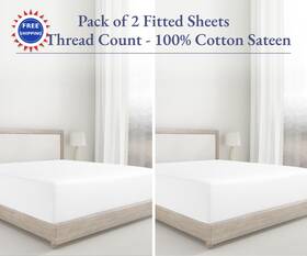 B0cnxwflnj California Design Den Twin Xl 2 Pack Fitted Sheets 400tc Cotton Sateen Bright White