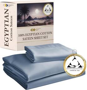 Egypt1 California Design Den Certified 100% Egyptian Cotton Sheets Set - Twin Xl Blue Egypt1 California Design Den Certified 100% Egyptian Cotton Sheets Set - Twin Xl Blue
