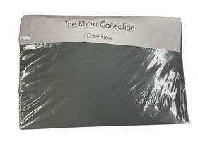 Calvin Klein 709271077345 Home The Khaki Collection Twin Fitted Sheet Solid Haze 100% Cotton