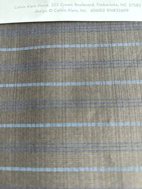Calvin Klein 709271204734 Home Queen Flat Sheet Jasper Stripe Suede Preppy Plaid Nwt