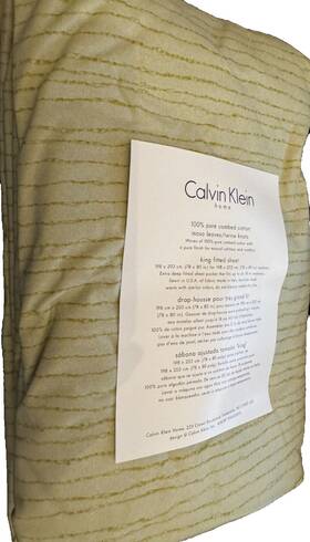 Calvin Klein 709271217246 Moso Leaves Twine Knots Endives King Fitted Sheet New