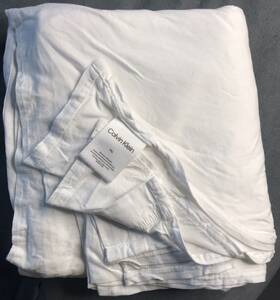 Calvin Klein 709271377674 Modern Cotton King Flat Sheet White Jersey Modal