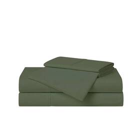 91927359 Cannon King 4pc Solid Percale Sheet Set Green 100% Cotton 200 Thread