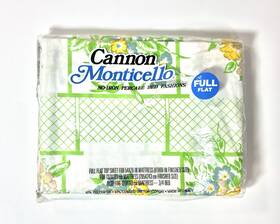 0168ak Cannon Monticello Full Flat Top Sheet For 54x76 Inch Mattress Floral