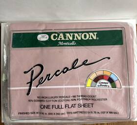 Cannon Monticello 043306106816 Vtg Usa Percale Dusty Rose Pink Full Flat Double Bed Sheet New Cannon Monticello 043306106816 Vtg Usa Percale Dusty Rose Pink Full Flat Double Bed Sheet New