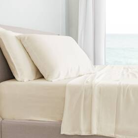 77555072 Cariloha Classic 4-piece Twill Sheet Set Ivory Twin Extra Long