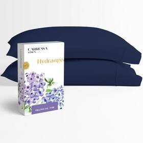 Carressa Linen 8904429502287 100% Egyptian Cotton Pillow Cases Queen Pillowcases Navy Blue