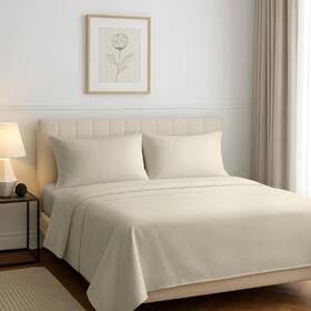 Carressa Linen 8904429534769 100% Egyptian Cotton King Size Sheets Set - Luxury Ivory