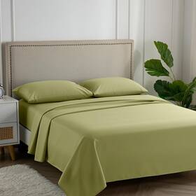 Tc600-sage-king Carressa Linen Luxury Egyptian Cotton 4 Pc King Size Sheet Set - 600 Thread Count Deep Pocke
