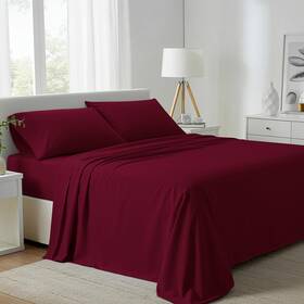 Tc800-burgundy-calking Carressa Linen Egyptian Cotton California King Bed Sheets - 800 Thread Count 4 Pc Burgundy B Tc800-burgundy-calking Carressa Linen Egyptian Cotton California King Bed Sheets - 800 Thread Count 4 Pc Burgundy B