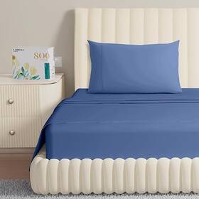 Tc800-deepblue-king Carressa Linen 800 Thread Count 100 Long Staple Soft Egyptian Cotton Sheet Set 4piece King Tc800-deepblue-king Carressa Linen 800 Thread Count 100 Long Staple Soft Egyptian Cotton Sheet Set 4piece King