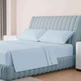 1000tc-skyblue-queen Carressa Originals Luxury Egyptian Cotton Sheets Queen Size - 1000 Thread Count 4 Piece