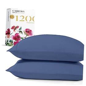 Carressa Originals 8904429516055 Luxury Pillow Case 100% Supima Cotton - King Pillowcases Deep Blue