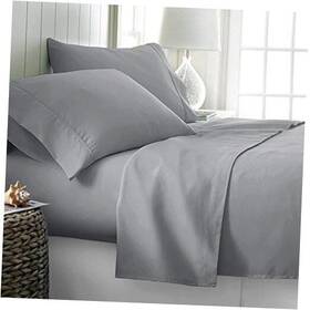 Tc600-silver-full Carressa Originals Luxury Egyptian Cotton 4 Pc Size Sheet Set - 600 Thread Count Full Silver Gray
