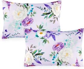 Bw0027-au Caruili Toddler Pillowcase 2 Pack 13 X 18 Kids Travel Pillow Purple Floral