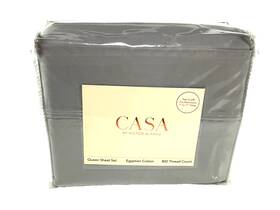 Va6sy080s Casa By Victor Alfaro 100% Egyptian Cotton 800 Thread Count Queen 4 Piece Grey Sheet Set Nip