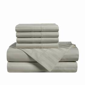 Casa Platino 840399724244 100% Egyptian Cotton Sheets Full Size Set - 6 Pieces Damask St