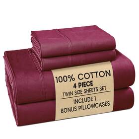 Cp160ss-tw-wndsr Casa Platino Twin Size Sheet Set 4 Piece Cooling Sheets 100% Cotton Crisp