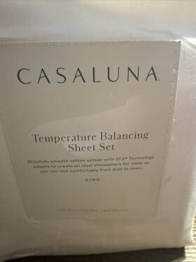 062-10-0058 Casaluna King Size 300 Tc Count Temperature Regulating Sheet Set - White