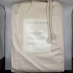 062-10-0219 Casaluna Supima Sateen Sheet Set Queen 500 Thread Count Natural Cotton Bedding