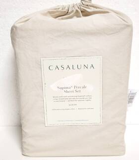 062-10-0267 Casaluna Queen Size Supima Percale Sheet Set - Natural