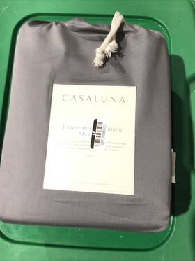 Casaluna 191908116228 Full 300 Count -temperature Regulating Solid Sheet Set -dark Gray -casaluna