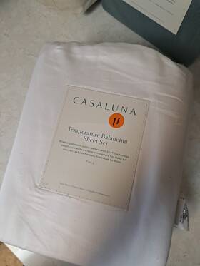 Casaluna 191908116945 Temperature Balancing Full Sheet Set White Cotton 300 Ct New