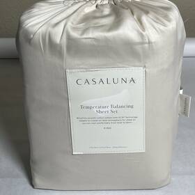 Casaluna 191908117256 King Temperature Balancing Sheet Set 300 Thread Snowfall White
