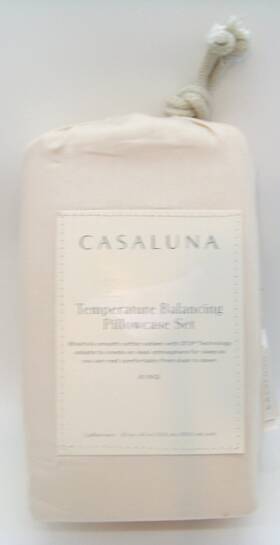 Casaluna 191908117287 Temperature Balancing King Sateen Solid Pillowcase Set Snowfall White