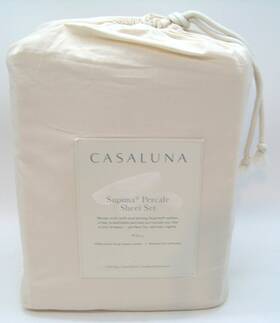 Casaluna 191908126975 Supima Percale Sheet Set Full Size Natural 250 Thread Count 2020