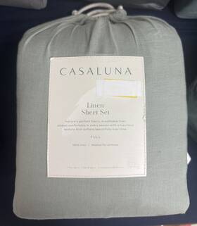 Casaluna 191908133775 100% Linen Sheet Set Size Full 1 Flat Fitted 2 Pillowcases