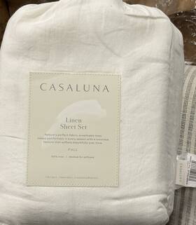 Casaluna 191908133782 100% Linen Solid Sheet Set - Fresh White Full Size Casaluna 191908133782 100% Linen Solid Sheet Set - Fresh White Full Size