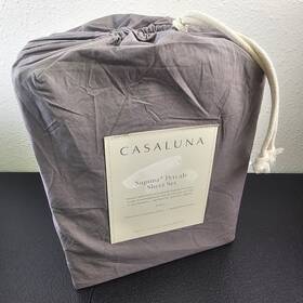 Casaluna 191908347615 Washed Supima Percale Sheet Set 250 Thread Count 100% Cotton Bag6