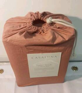 Casaluna 191908452333 Supima Percale 4pc Sheet Set Rose Queen Size