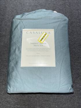 Casaluna 191908879437 New Full Size 500 Thread Count Washed Supima Sateen Solid Sheet Set -