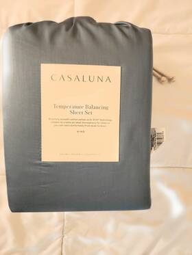 Casaluna 191908879833 King Temperature Balancing Sheet Set 300 Thread Light Teal Casaluna 191908879833 King Temperature Balancing Sheet Set 300 Thread Light Teal